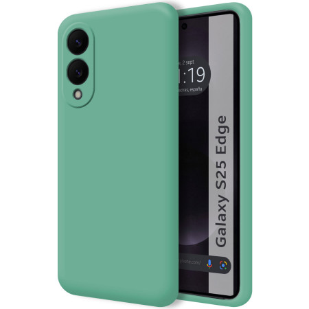 Funda Silicona Líquida Ultra Suave para Samsung Galaxy S25 Edge 5G color Verde