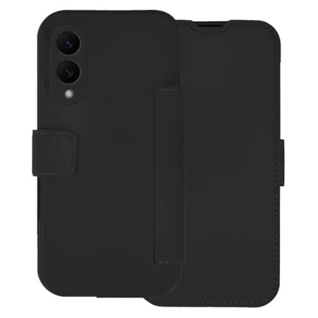 Funda Silicona Suave con Tapa para Samsung Galaxy S25 Edge 5G color Negra