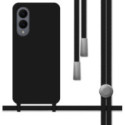 Funda Silicona Líquida con Cordón para Samsung Galaxy S25 Edge 5G color Negra