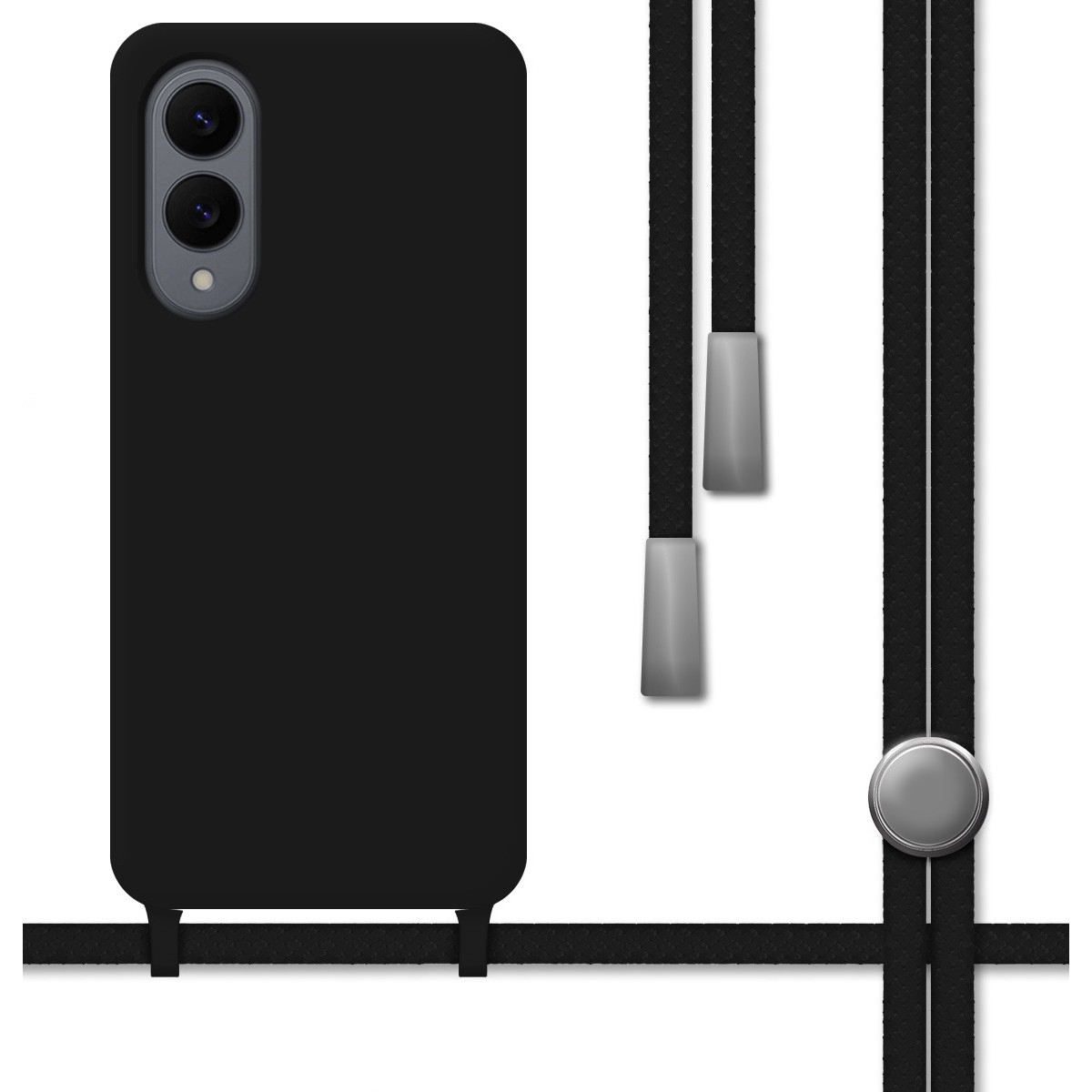 Funda Silicona Líquida con Cordón para Samsung...