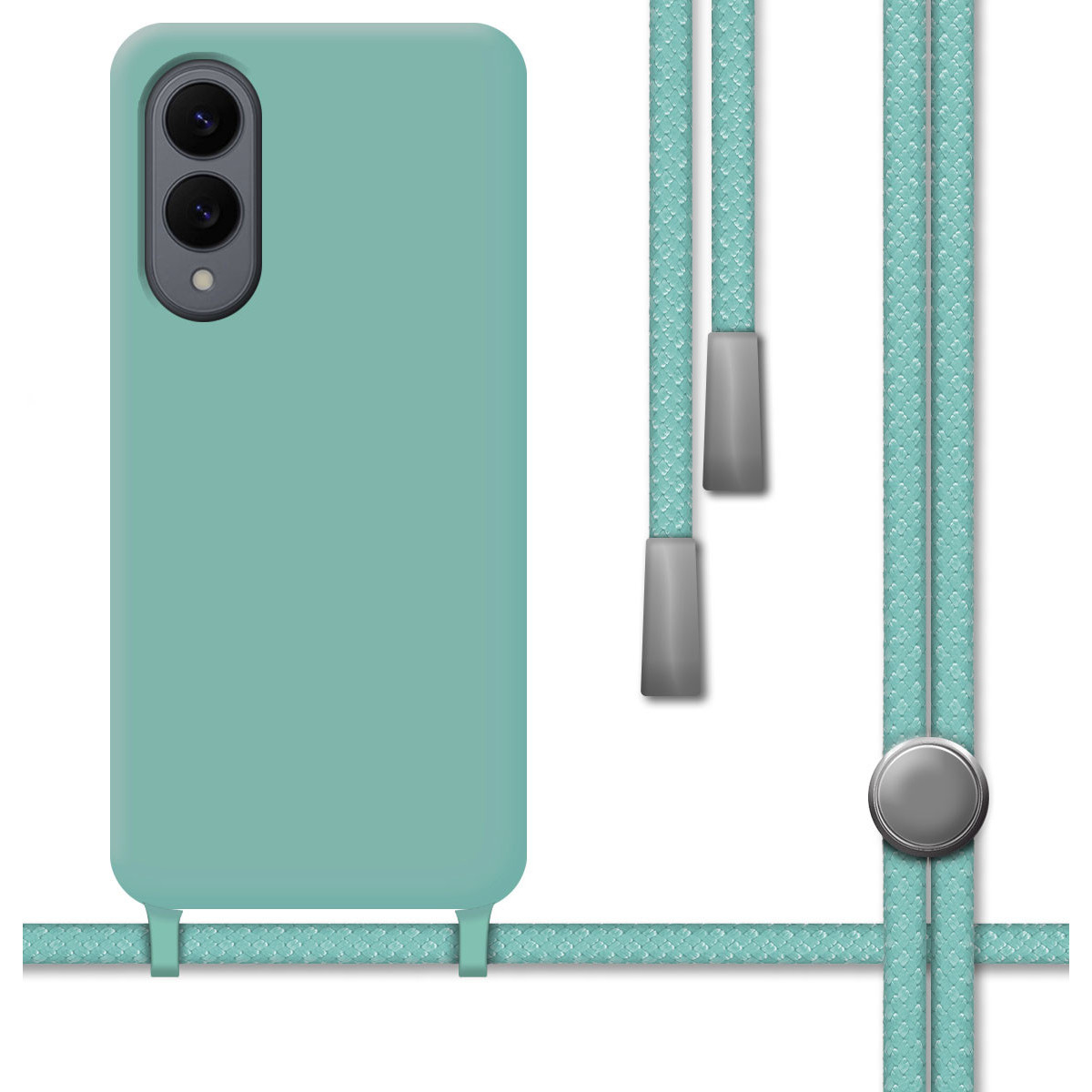 Funda Silicona Líquida con Cordón para Samsung...