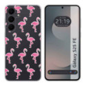 Funda Silicona Transparente para Samsung Galaxy S25 FE 5G diseño Flamenco Dibujos
