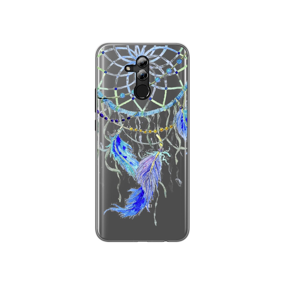Funda Gel Transparente para Huawei Mate 20 Lite Diseño Plumas Dibujos