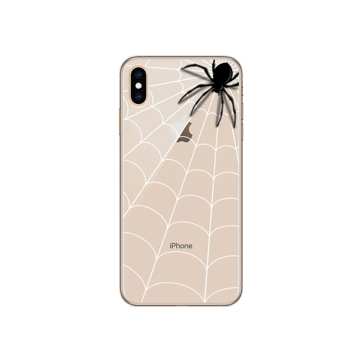 Funda Gel Transparente para Iphone XS Max Diseño Araña Dibujos