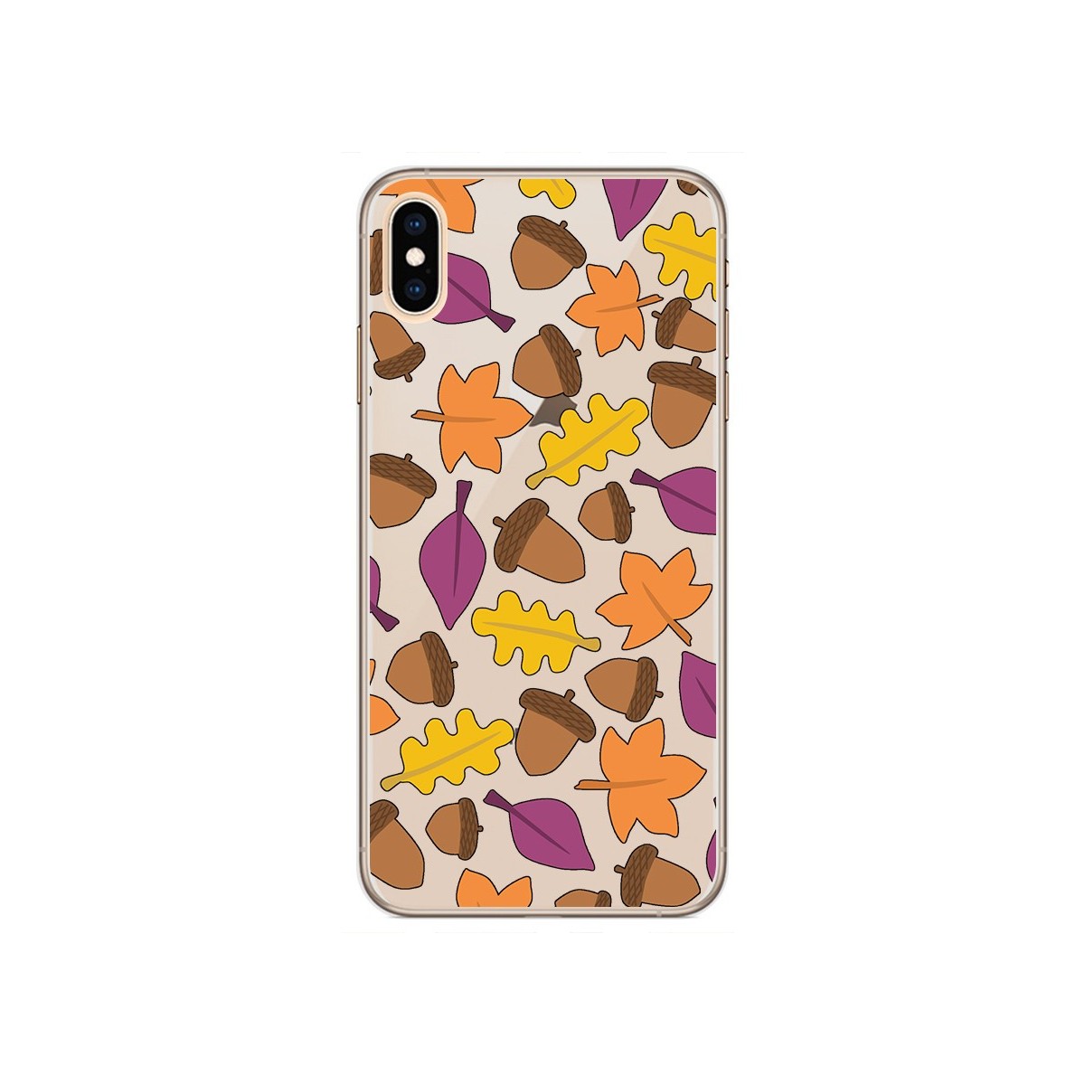 Funda Gel Transparente para Iphone XS Max Diseño Otoño Dibujos