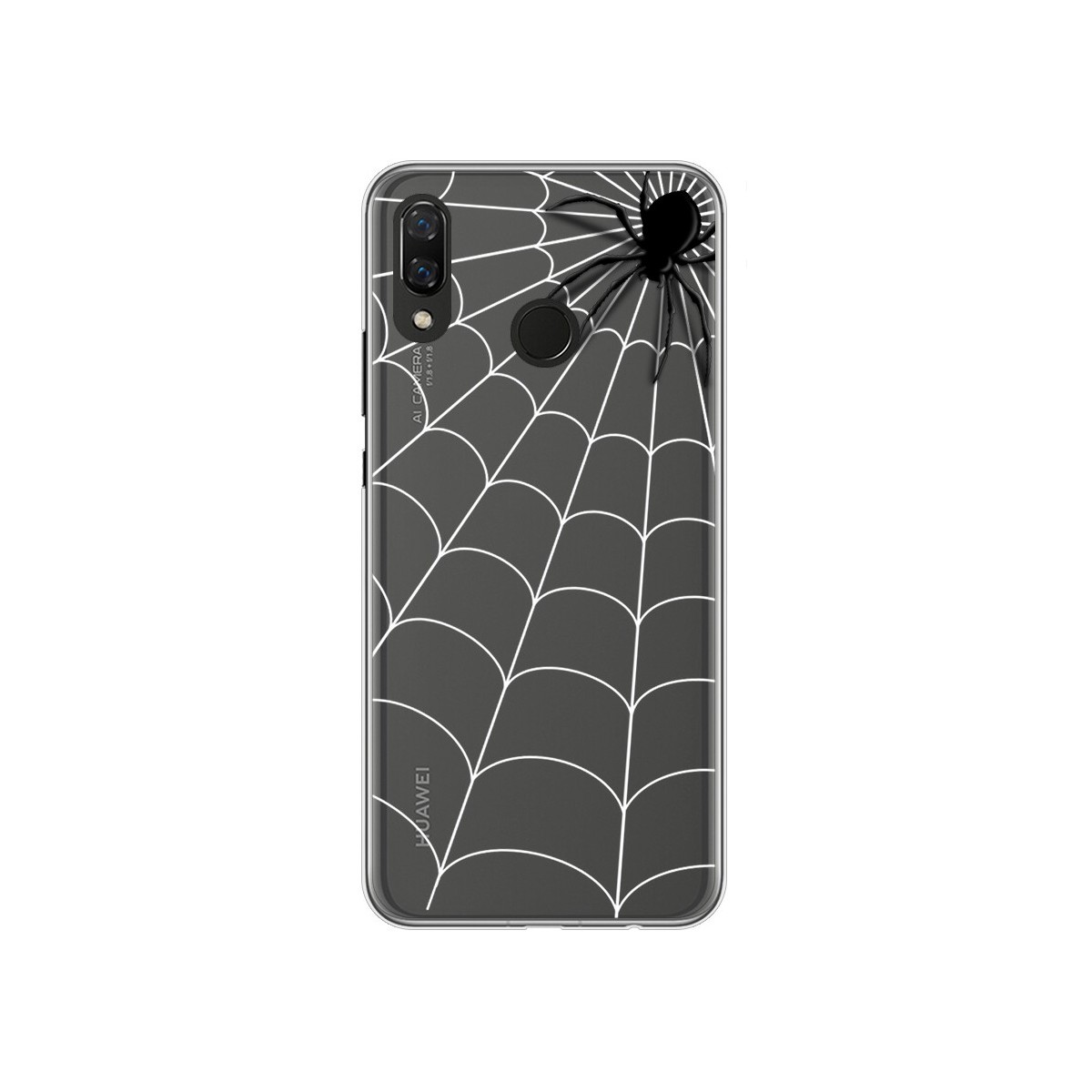 Funda Gel Transparente para Huawei P Smart Plus Diseño Araña Dibujos