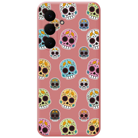 Funda Silicona Líquida Rosa para Samsung Galaxy S25 FE 5G diseño Catrina Dibujos