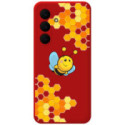 Funda Silicona Líquida Roja para Samsung Galaxy S25 FE 5G diseño Abeja Dibujos