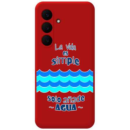 Funda Silicona Líquida Roja para Samsung Galaxy S25 FE 5G diseño Agua Dibujos