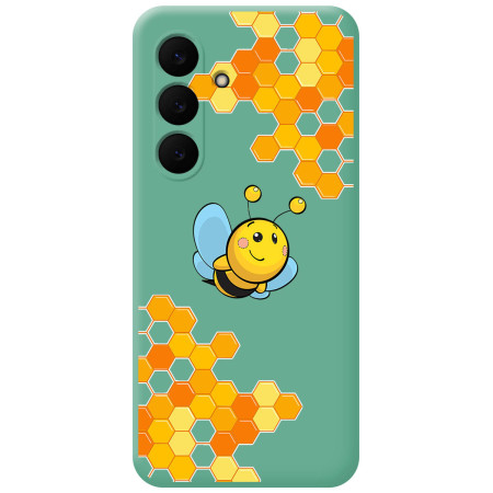 Funda Silicona Líquida Verde para Samsung Galaxy S25 FE 5G diseño Abeja Dibujos