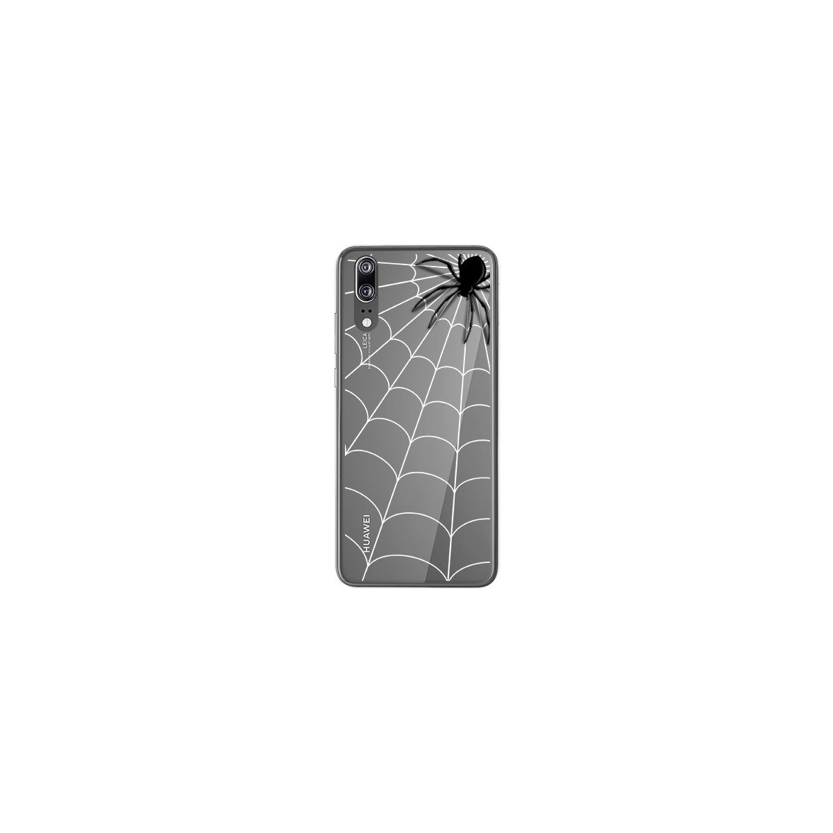 Funda Gel Transparente para Huawei P20 Diseño Araña Dibujos