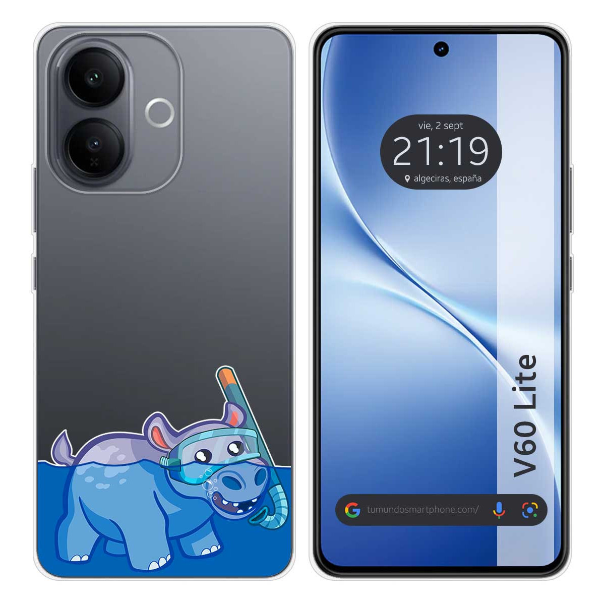 Funda Silicona Transparente para Vivo V60 Lite...