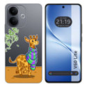 Funda Silicona Transparente para Vivo V60 Lite 5G diseño Jirafa Dibujos