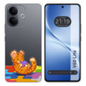 Funda Silicona Transparente para Vivo V60 Lite 5G diseño Leopardo Dibujos