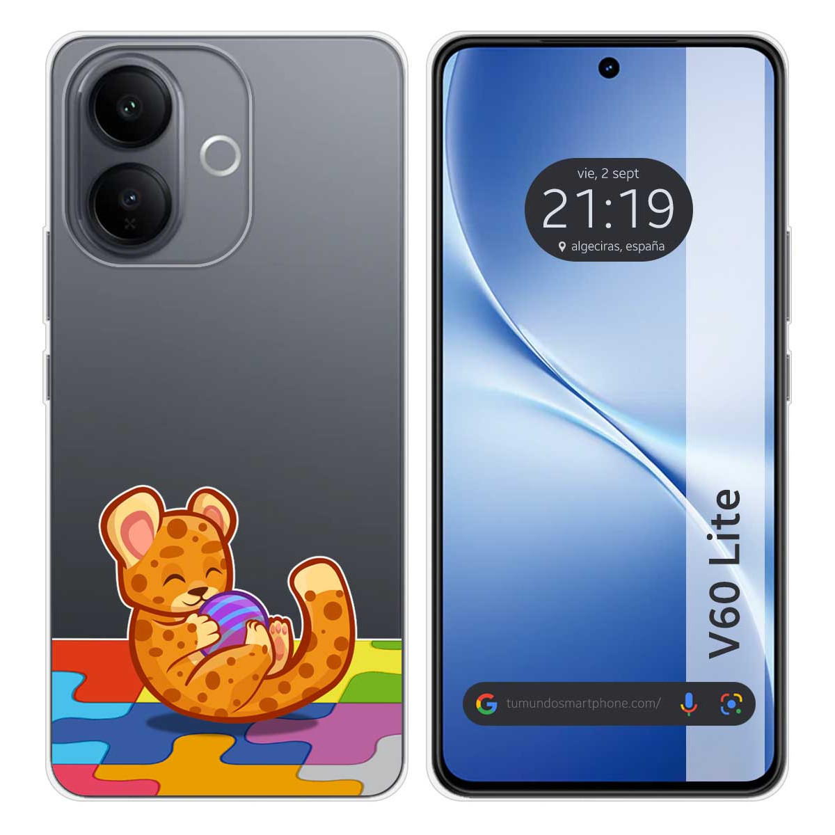 Funda Silicona Transparente para Vivo V60 Lite...