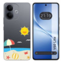 Funda Silicona Transparente para Vivo V60 Lite 5G diseño Playa Dibujos