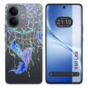 Funda Silicona Transparente para Vivo V60 Lite 5G diseño Plumas Dibujos