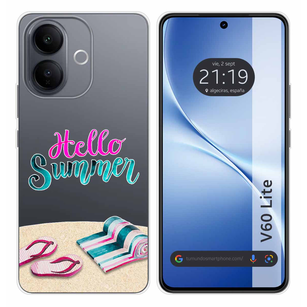 Funda Silicona Transparente para Vivo V60 Lite...