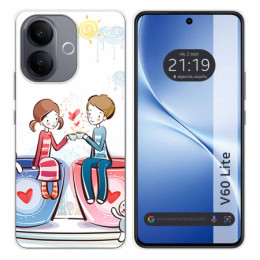Funda Silicona para Vivo V60 Lite 5G diseño Café Dibujos