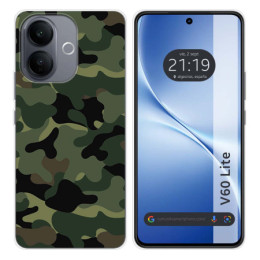 Funda Silicona para Vivo V60 Lite 5G diseño Camuflaje...