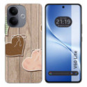 Funda Silicona para Vivo V60 Lite 5G diseño Corazones Madera Dibujos