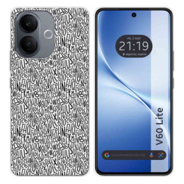 Funda Silicona para Vivo V60 Lite 5G diseño Letras Dibujos
