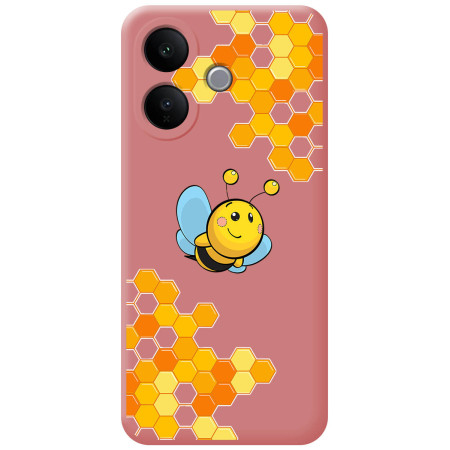 Funda Silicona Líquida Rosa para Vivo V60 Lite 5G diseño Abeja Dibujos