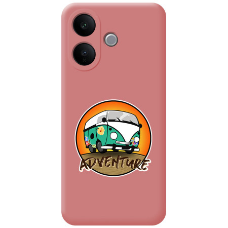 Funda Silicona Líquida Rosa para Vivo V60 Lite 5G diseño Adventure Dibujos