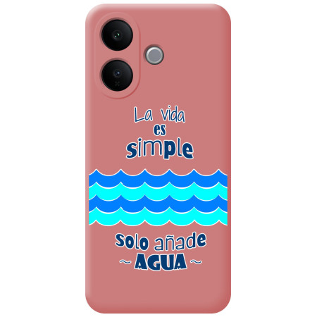 Funda Silicona Líquida Rosa para Vivo V60 Lite 5G diseño Agua Dibujos