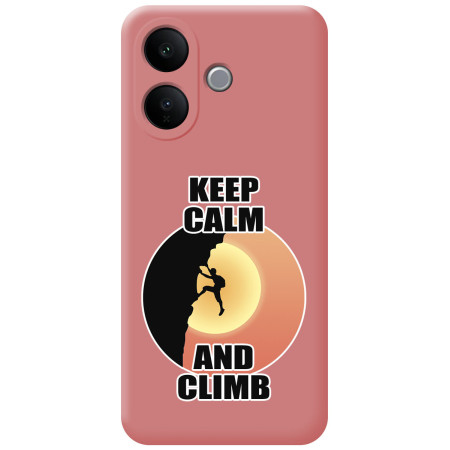 Funda Silicona Líquida Rosa para Vivo V60 Lite 5G diseño Hombre Escalada Dibujos