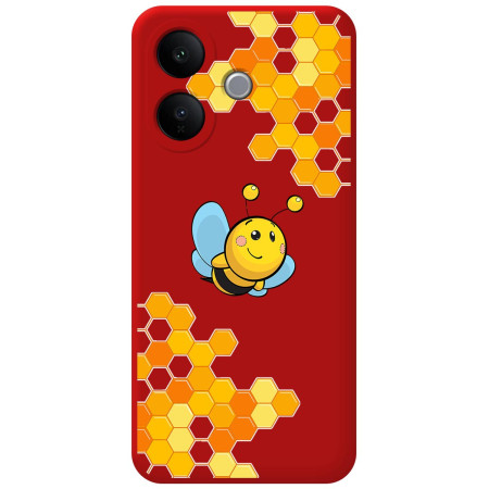Funda Silicona Líquida Roja para Vivo V60 Lite 5G diseño Abeja Dibujos