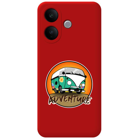Funda Silicona Líquida Roja para Vivo V60 Lite 5G diseño Adventure Dibujos