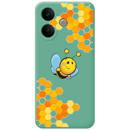 Funda Silicona Líquida Verde para Vivo V60 Lite 5G diseño Abeja Dibujos