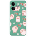 Funda Silicona Líquida Verde para Vivo V60 Lite 5G diseño Cerdos Dibujos