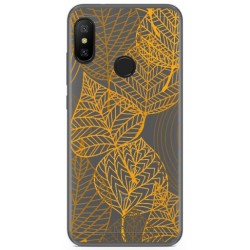 Funda Gel Transparente para Xiaomi Redmi 6 Pro / Mi A2 Lite Diseño Hojas Dibujos