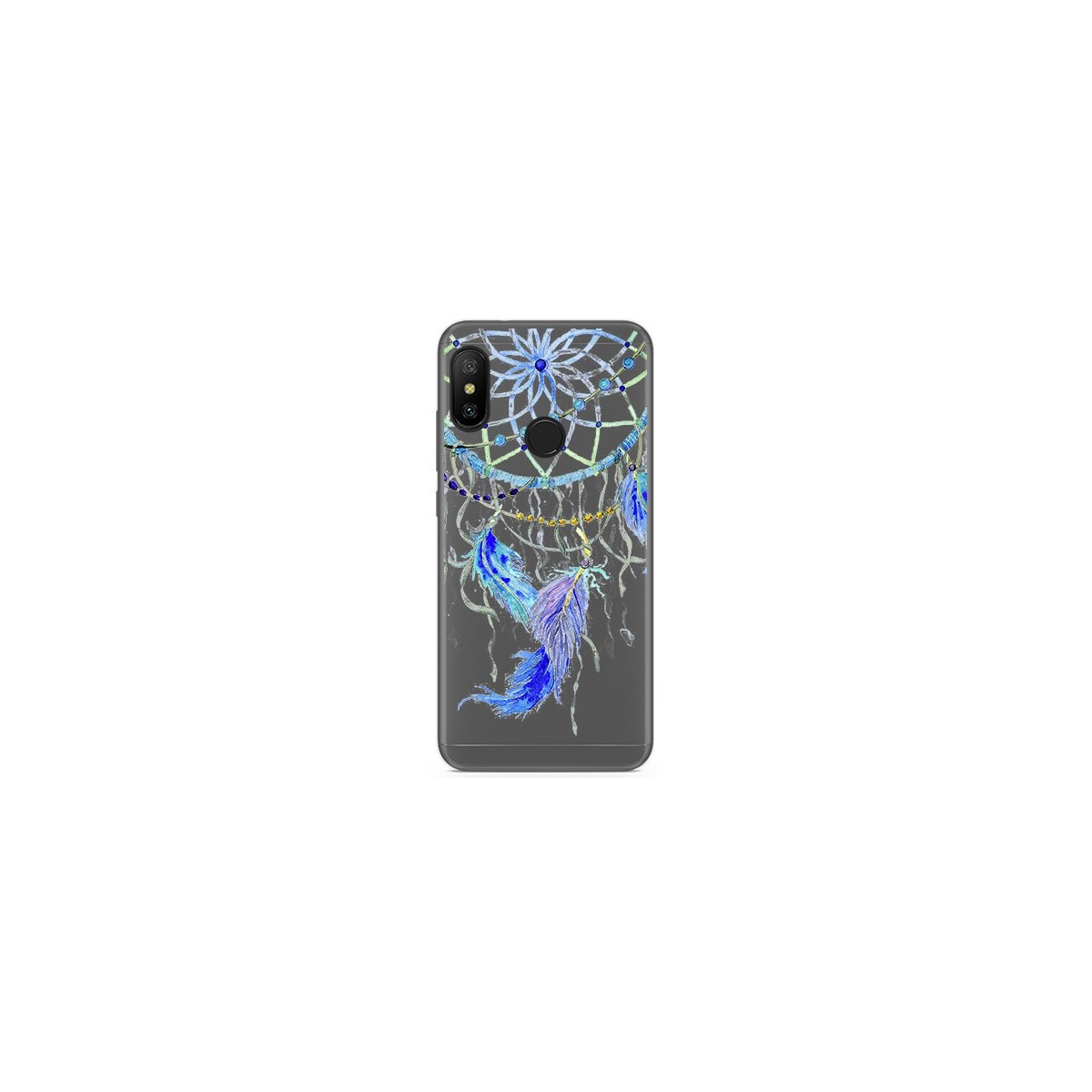 Funda Gel Transparente para Xiaomi Redmi 6 Pro / Mi A2 Lite Diseño Plumas Dibujos
