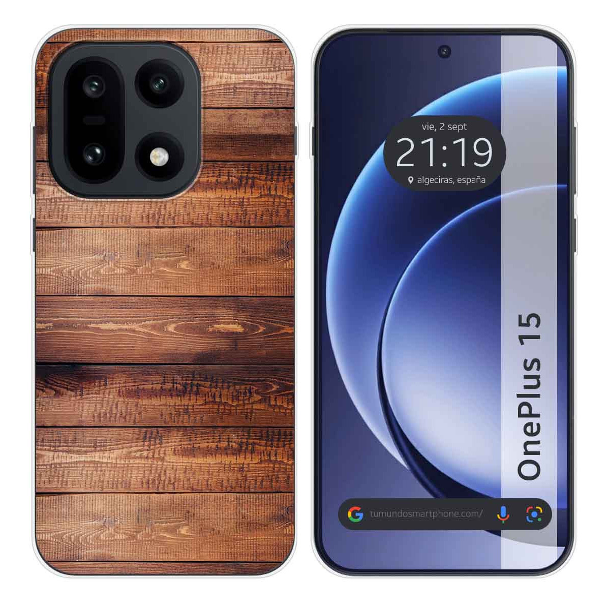 Funda Silicona para OnePlus 15 5G diseño Madera...