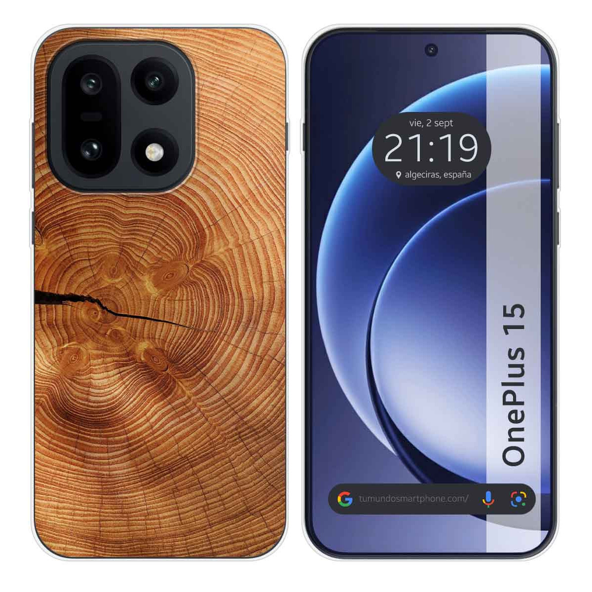 Funda Silicona para OnePlus 15 5G diseño Madera...