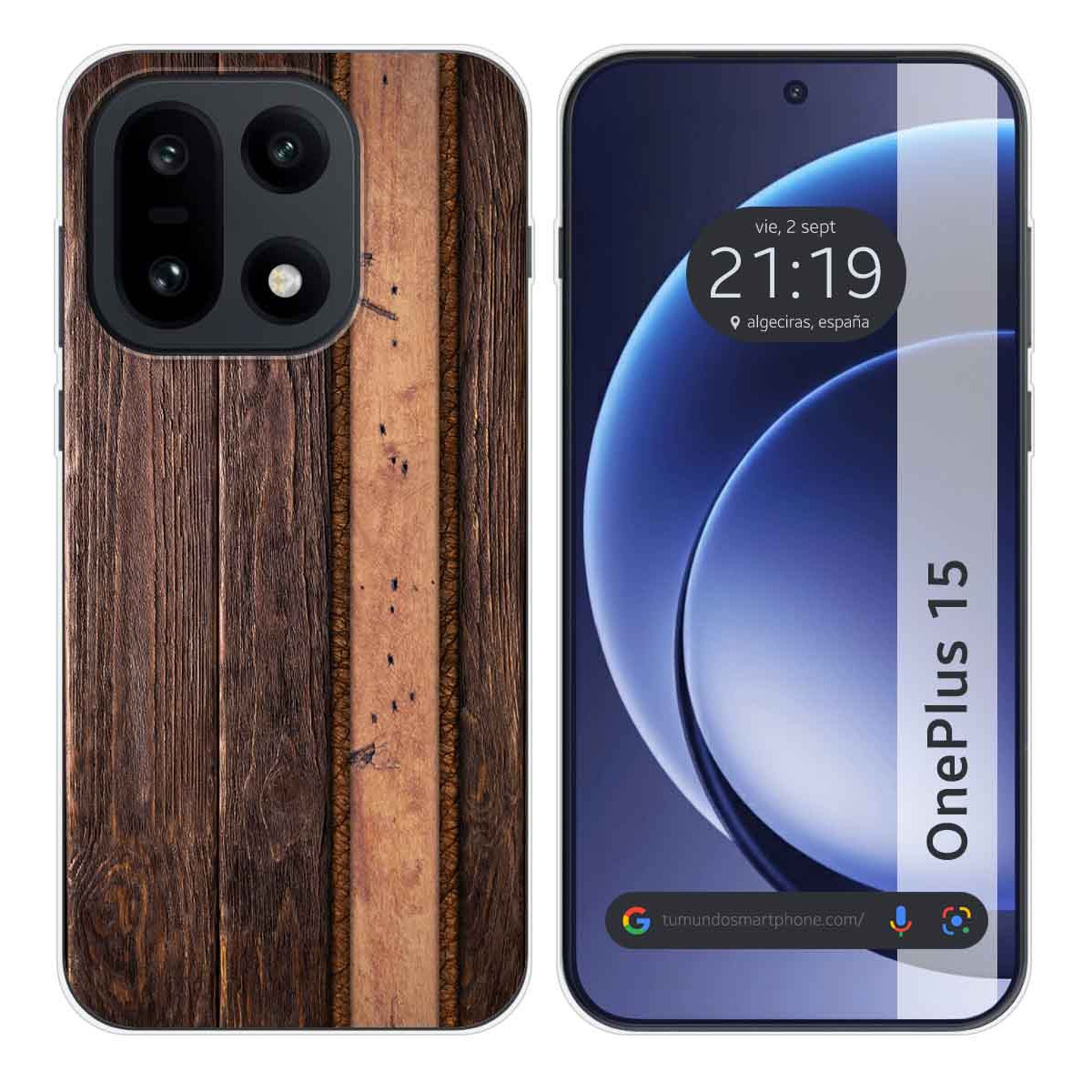 Funda Silicona para OnePlus 15 5G diseño Madera...