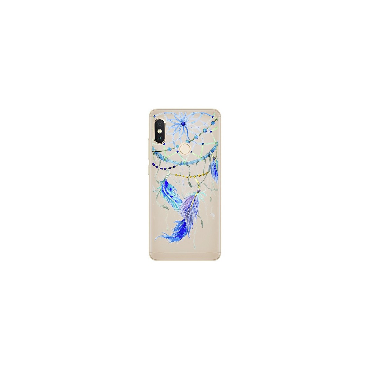 Funda Gel Transparente para Xiaomi Redmi Note 5 / Note 5 Pro Diseño Plumas Dibujos