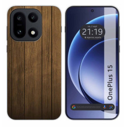 Funda Silicona para OnePlus 15 5G diseño Madera Dibujos
