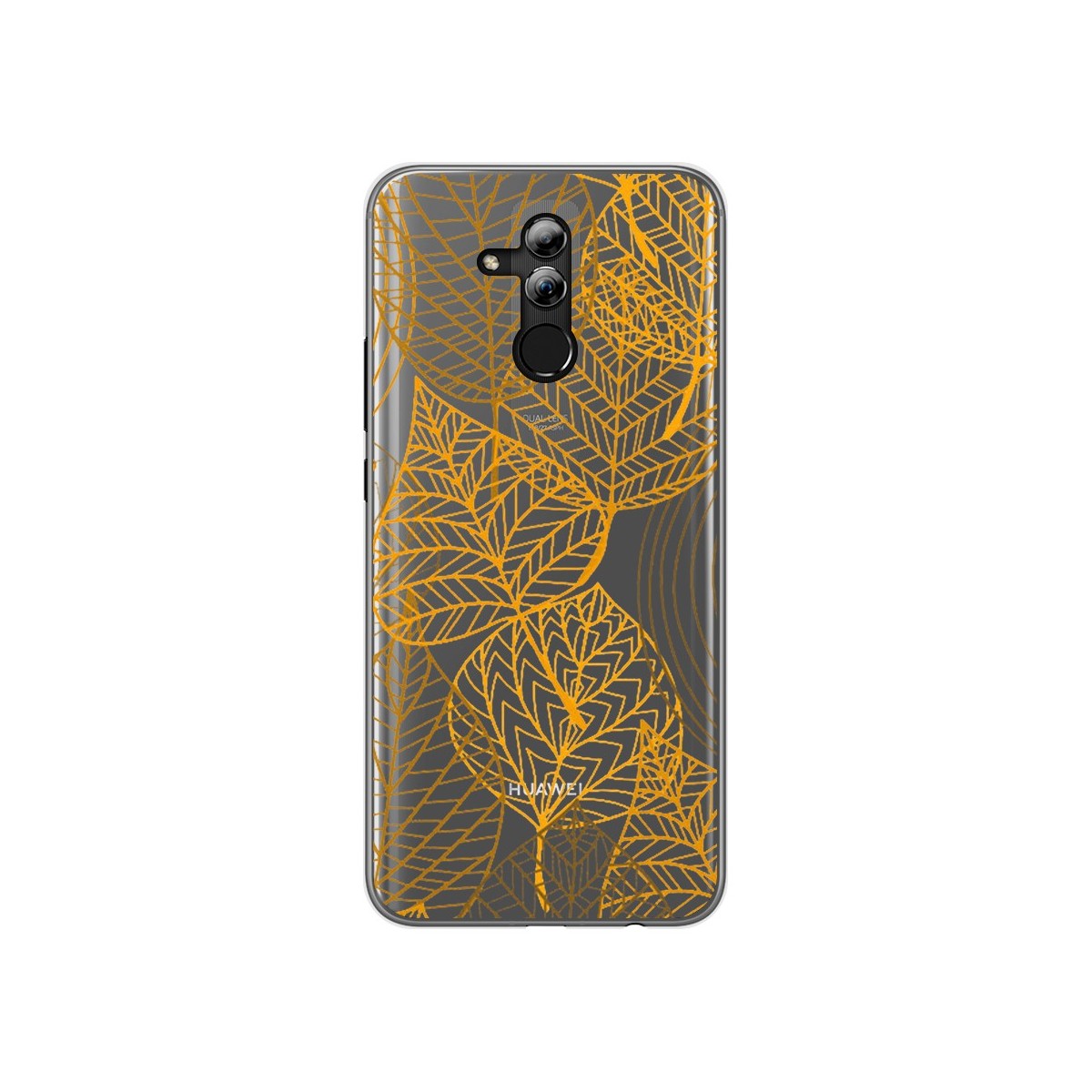Funda Gel Transparente para Huawei Mate 20 Lite Diseño Hojas Dibujos