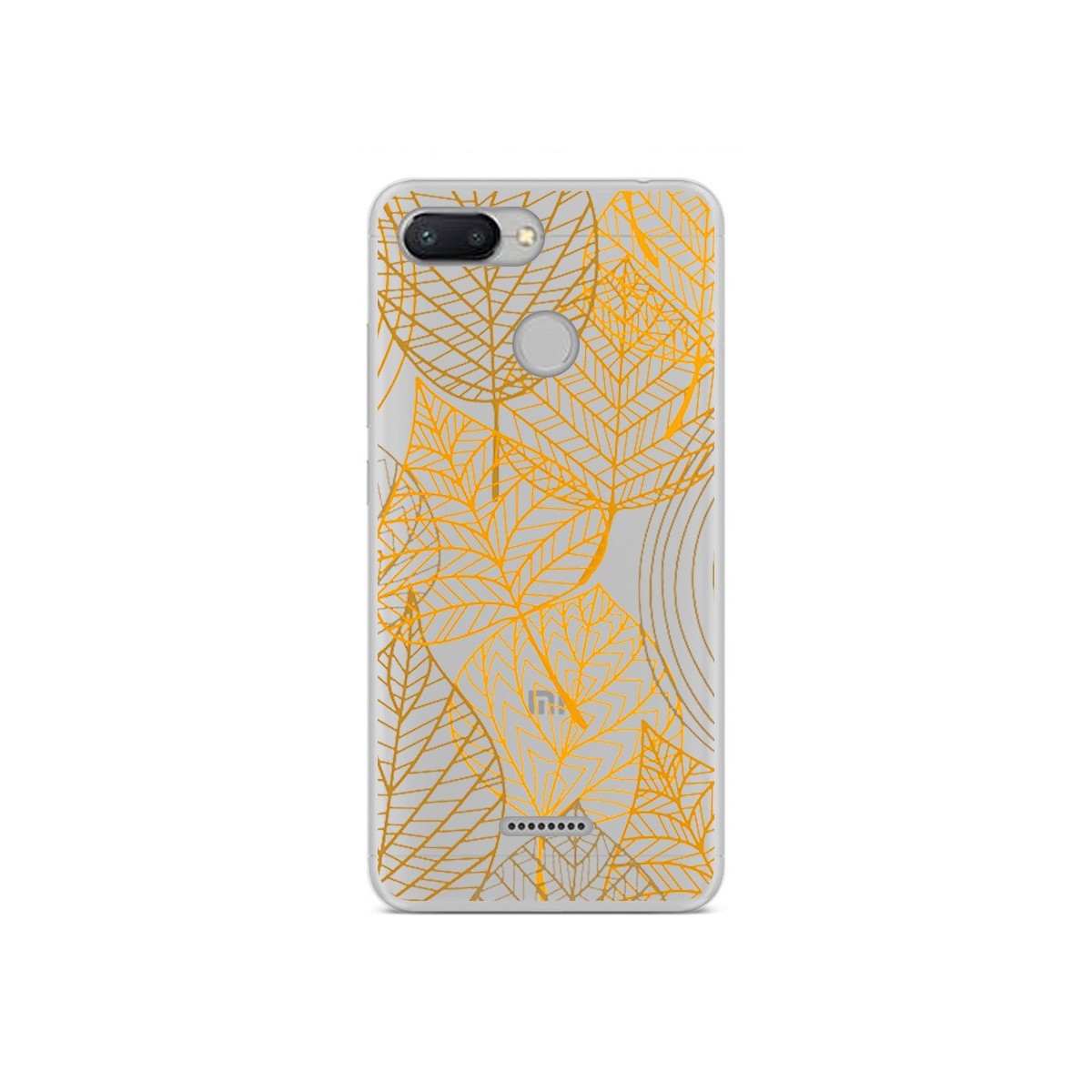 Funda Gel Transparente para Xiaomi Redmi 6 Diseño Hojas Dibujos