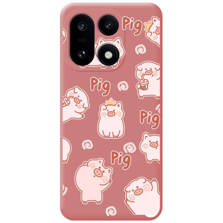 Funda Silicona Líquida Rosa para OnePlus 15 5G diseño Cerdos Dibujos