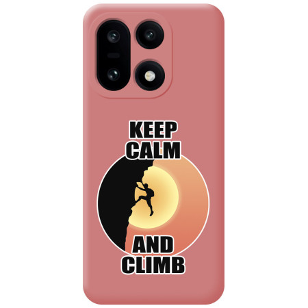 Funda Silicona Líquida Rosa para OnePlus 15 5G diseño Hombre Escalada Dibujos