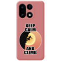 Funda Silicona Líquida Rosa para OnePlus 15 5G diseño Mujer Escalada Dibujos