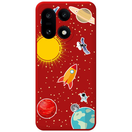 Funda Silicona Líquida Roja para OnePlus 15 5G diseño Espacio Dibujos