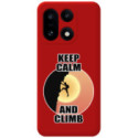 Funda Silicona Líquida Roja para OnePlus 15 5G diseño Hombre Escalada Dibujos