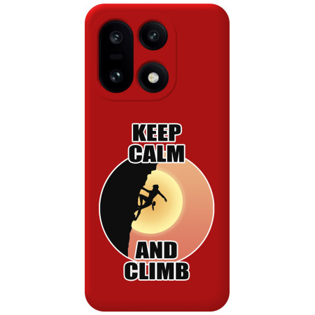 Funda Silicona Líquida Roja para OnePlus 15 5G diseño Mujer Escalada Dibujos