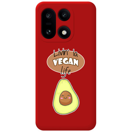 Funda Silicona Líquida Roja para OnePlus 15 5G diseño Vegan Life Dibujos